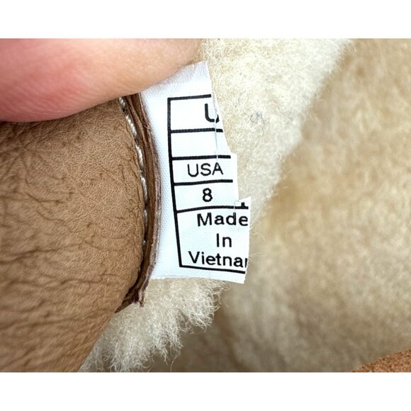 UGG Kayel Women's Chestnut Suede Shearling-Lined Ankle Boots Side Zipper Size 8 - Picture 8 of 12